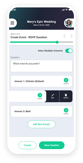RSVP screen